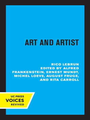 cover image of Art and Artist